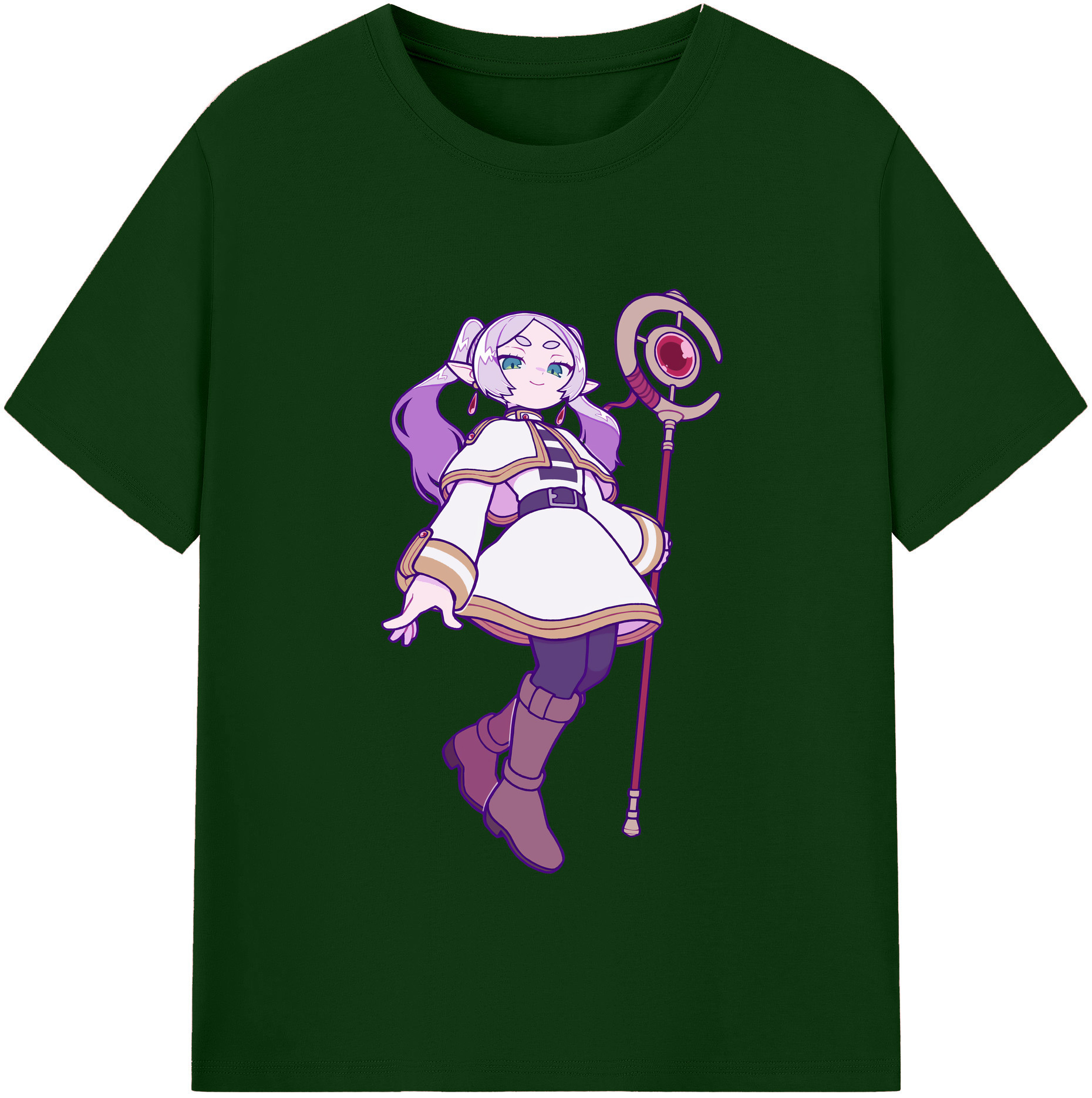 （画像用） 葬送のフリーレン Frieren 綿100％半袖Tシャツ（フロントプリント）